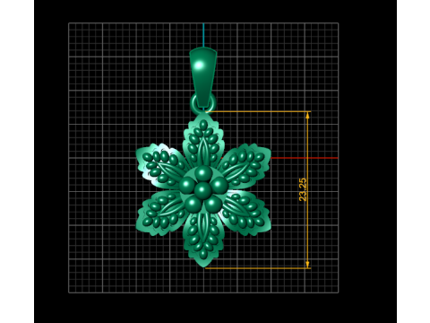 FLOWER GOLD PENDANT 3D Print Model