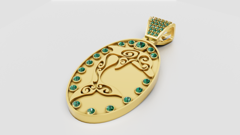 3D GOLD PENDANT Modello di stampa 3D .c4d .max .obj .3ds .fbx .stl .blend 