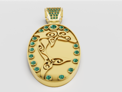 3D GOLD PENDANT Modello di stampa 3D
