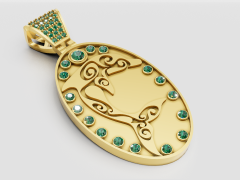 3D GOLD PENDANT Modello di stampa 3D