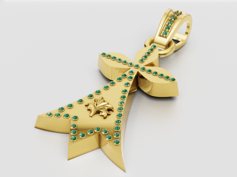 3D GOLD PENDANT 3Dプリントモデル