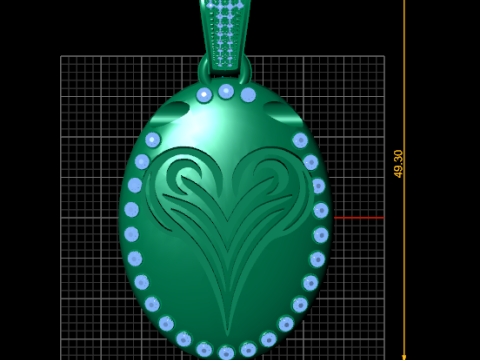 Elegant Heart Flame Gold Pendant 3D Printable Model 3Dプリントモデル