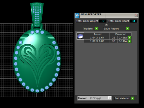 Elegant Heart Flame Gold Pendant 3D Printable Model 3Dプリントモデル