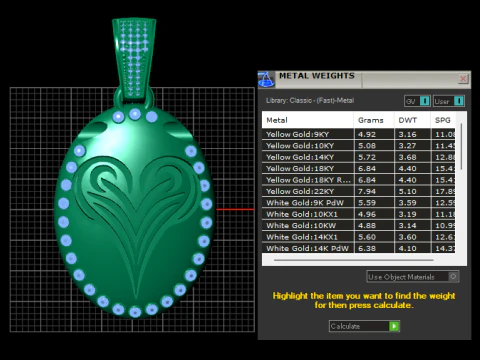 Elegant Heart Flame Gold Pendant 3D Printable Model 3D Print Model