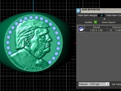 Bold Gold Faces Ring 3D Printable Model 3D Print Model