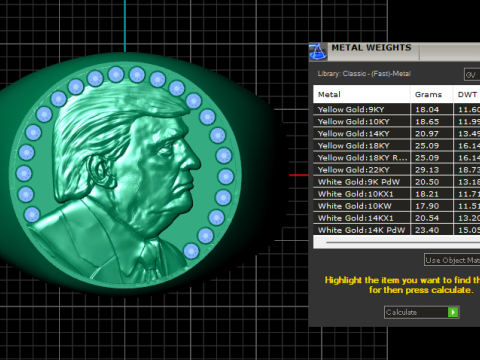 Bold Gold Faces Ring 3D Printable Model 3D Принт Модель