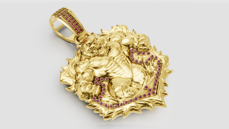 Savage Beast Warrior Pendant 3D Printable Model 3D Принт Модель .c4d .max .obj .3ds .fbx .stl .blend 