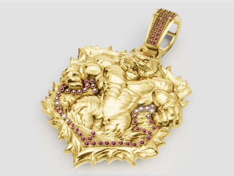 Savage Beast Warrior Pendant 3D Printable Model 3D Принт Модель