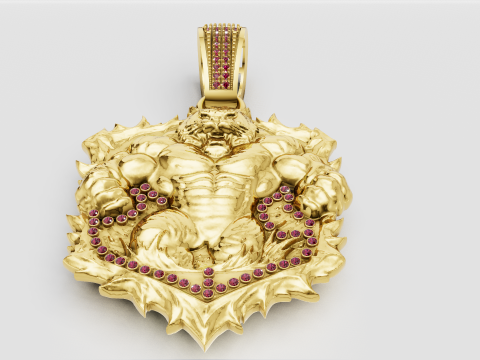 Savage Beast Warrior Pendant 3D Printable Model 3D Принт Модель