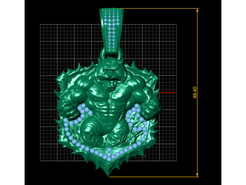 Savage Beast Warrior Pendant 3D Printable Model 3D Принт Модель