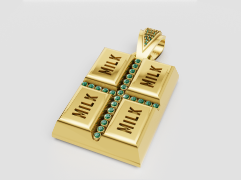 GIFT GOLD PENDANT 3D Print Model