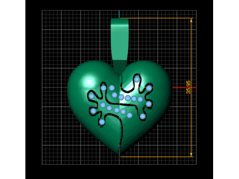 HEART FACES PENDANT 3D Print Model