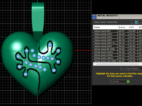 HEART FACES PENDANT 3D 打印模型