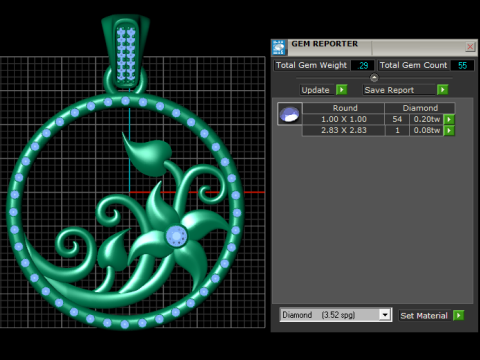 ROUND FLOWER GOLD PENDANT 3D Druckmodell