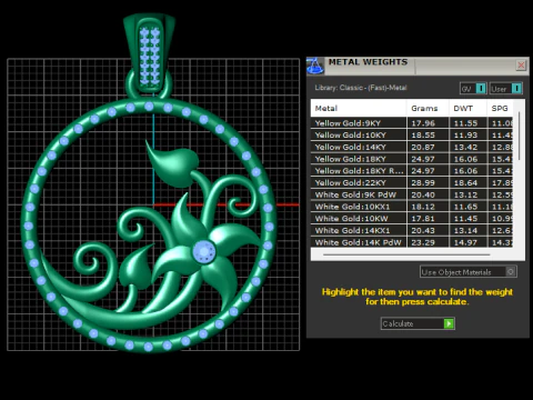 ROUND FLOWER GOLD PENDANT 3D Print Model