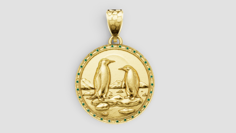 ROUND BIRD GOLD PENDANT 3D 打印模型 .c4d .max .obj .3ds .fbx .stl .blend 