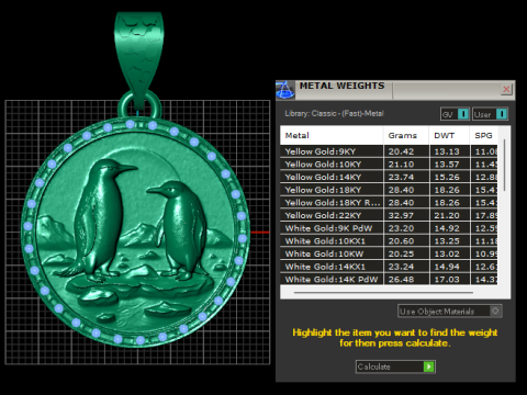 ROUND BIRD GOLD PENDANT 3D 打印模型