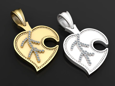 Modello stampabile 3D con ciondolo foglie d'oro Modello di stampa 3D