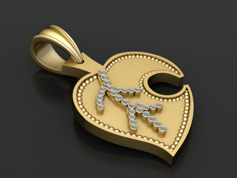 Gold Leaves Pendant 3D Printable Model Model Cetak 3D