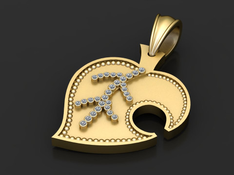 Gold Leaves Pendant 3D Printable Model Model Cetak 3D