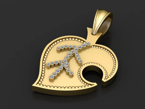 Gold Leaves Pendant 3D Printable Model 3D Print Model