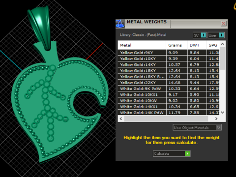 Gold Leaves Pendant 3D Printable Model Model Cetak 3D