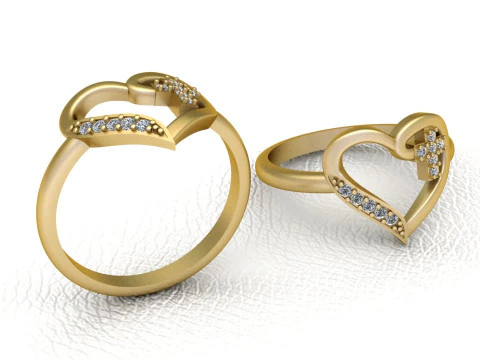 ANEL CORAÇÃO DE OURO Modelo de Impressão 3D