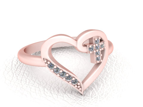GOLD HEART RING 3D 打印模型