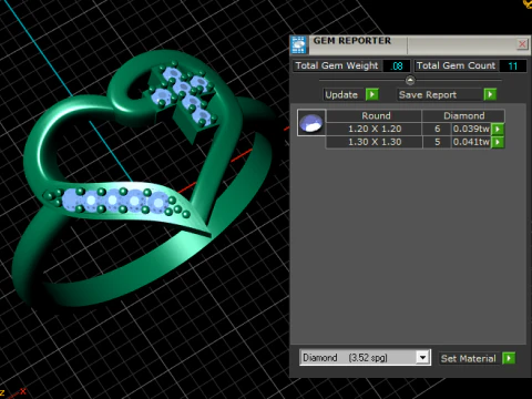 GOLD HEART RING 3D Print Model