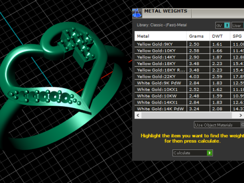 GOLD HEART RING 3D 打印模型