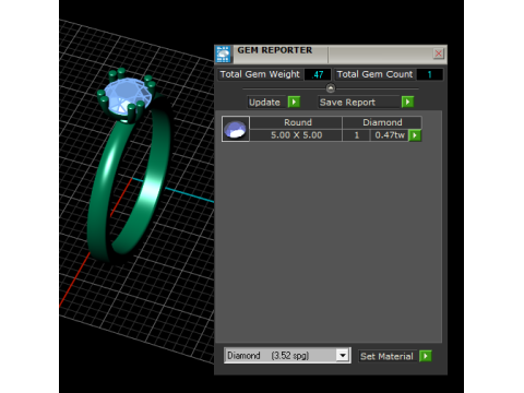 3D GOLD DIAMOUND RING 3D Print Model