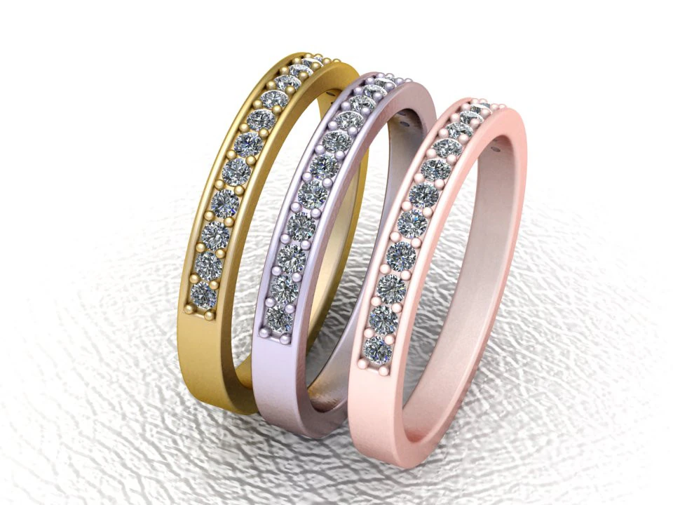 3D Gold Diamond Ring 3D Printable Model 3D Print Model .c4d .max .obj .3ds .fbx .stl .blend 