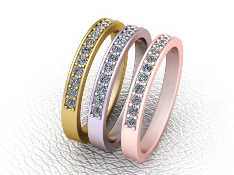 3D Gold Diamond Ring 3D Printable Model 3D Print Model
