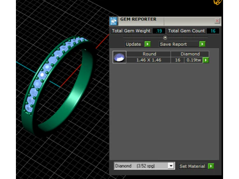 3D Gold Diamond Ring 3D Printable Model 3D Print Model