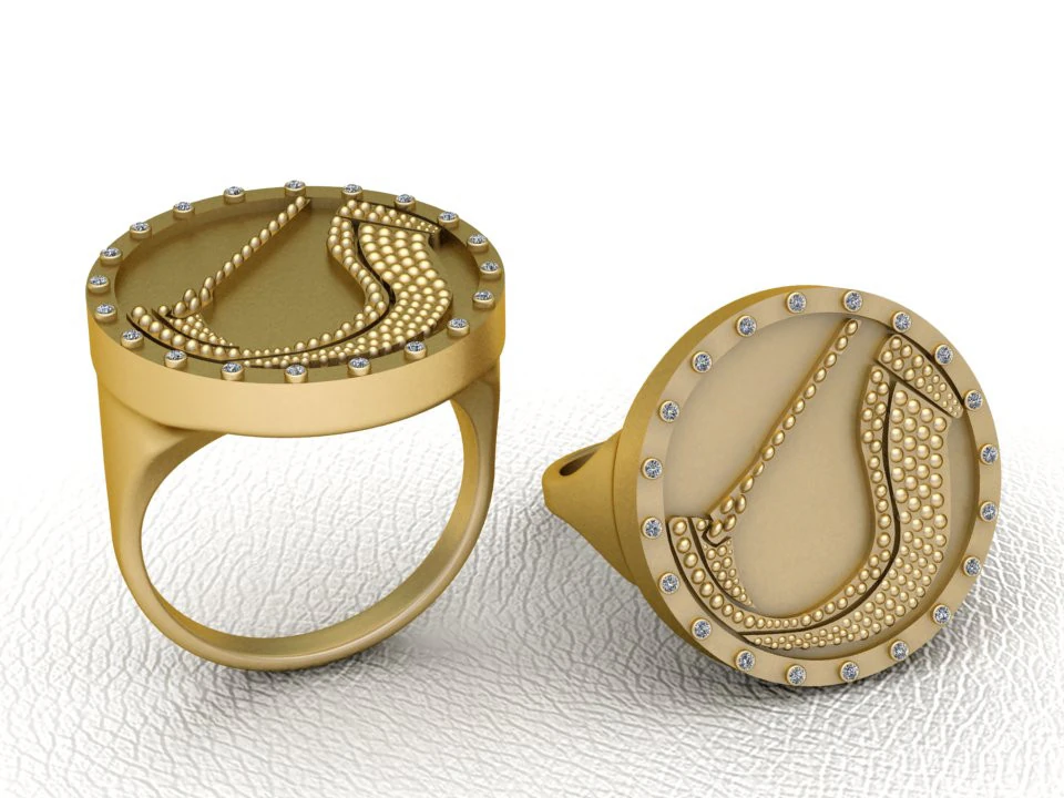 3D GOLD RING 3D Print Model .c4d .max .obj .3ds .fbx .stl .blend 