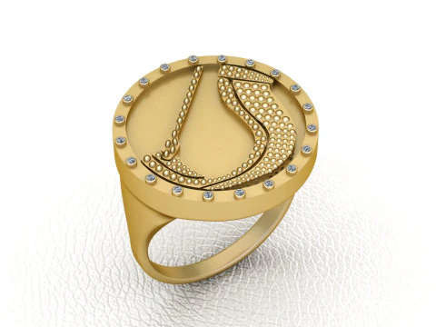 3D GOLD RING 3D Print Model