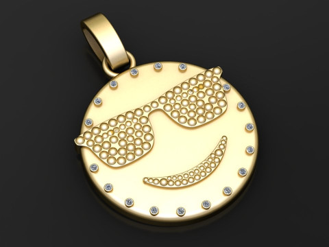 EMOJI GOLD PENDANT 3D Print Model
