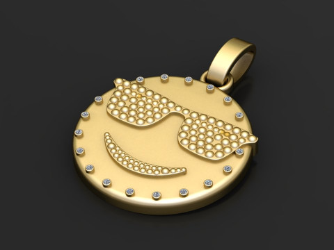 EMOJI GOLD PENDANT 3D Print Model