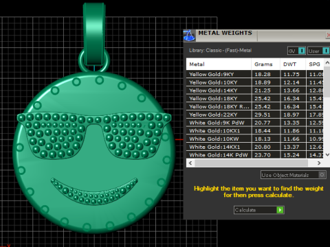 EMOJI GOLD PENDANT 3D Print Model