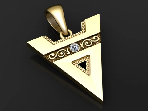 A GOLD PENDANT 3D Print Model