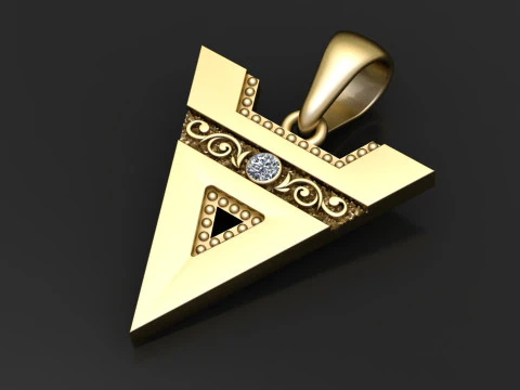 A GOLD PENDANT 3D Print Model
