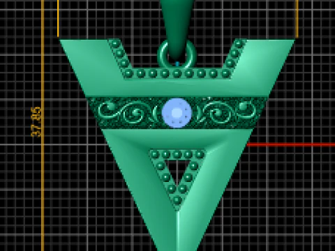 A GOLD PENDANT 3D Print Model