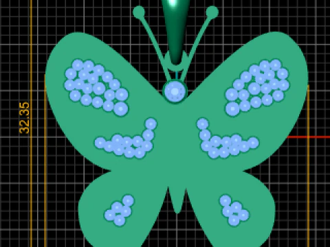 BUTTERFLY GOLD PENDANT 3D Print Model