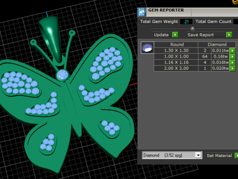 BUTTERFLY GOLD PENDANT 3D Print Model