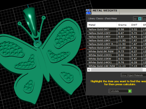 BUTTERFLY GOLD PENDANT 3D प्रिंट मॉडल