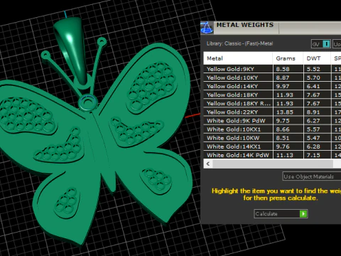BUTTERFLY GOLD PENDANT 3D Print Model