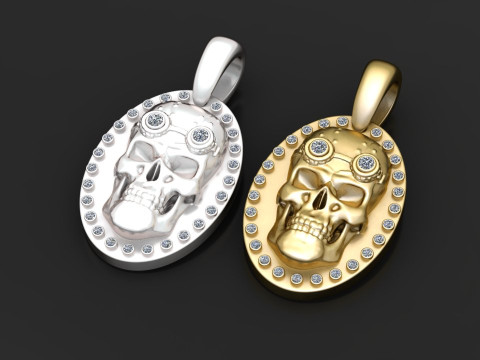 ROUND SKULL FACES PENDANT 3D Print Model