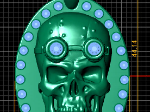 ROUND SKULL FACES PENDANT 3D Print Model