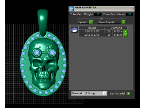 ROUND SKULL FACES PENDANT 3D Print Model