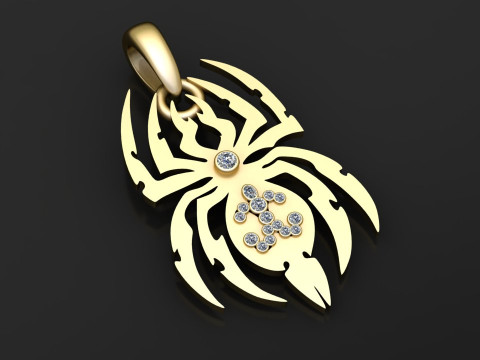 SPIDER GOLD PENDANT Model Cetak 3D